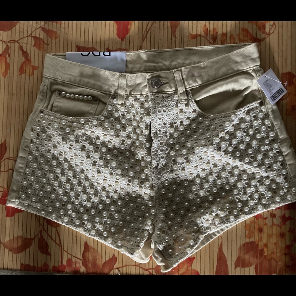 BDG Cotton & Pearl Decorated Shorts, UO, 30w